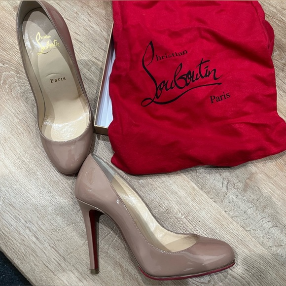 Nude Patent Leather Louboutins Fifille Heels - Picture 3 of 7